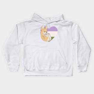 Genderqueer Pride Corgi Kids Hoodie